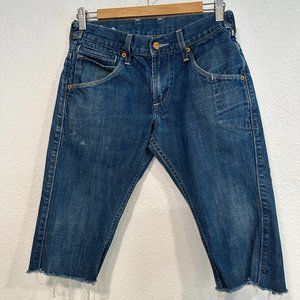 Levis 511 Cut Off Denim Jean Shorts Frayed Hem Blue Denim 16" Inseam Men Size 30
